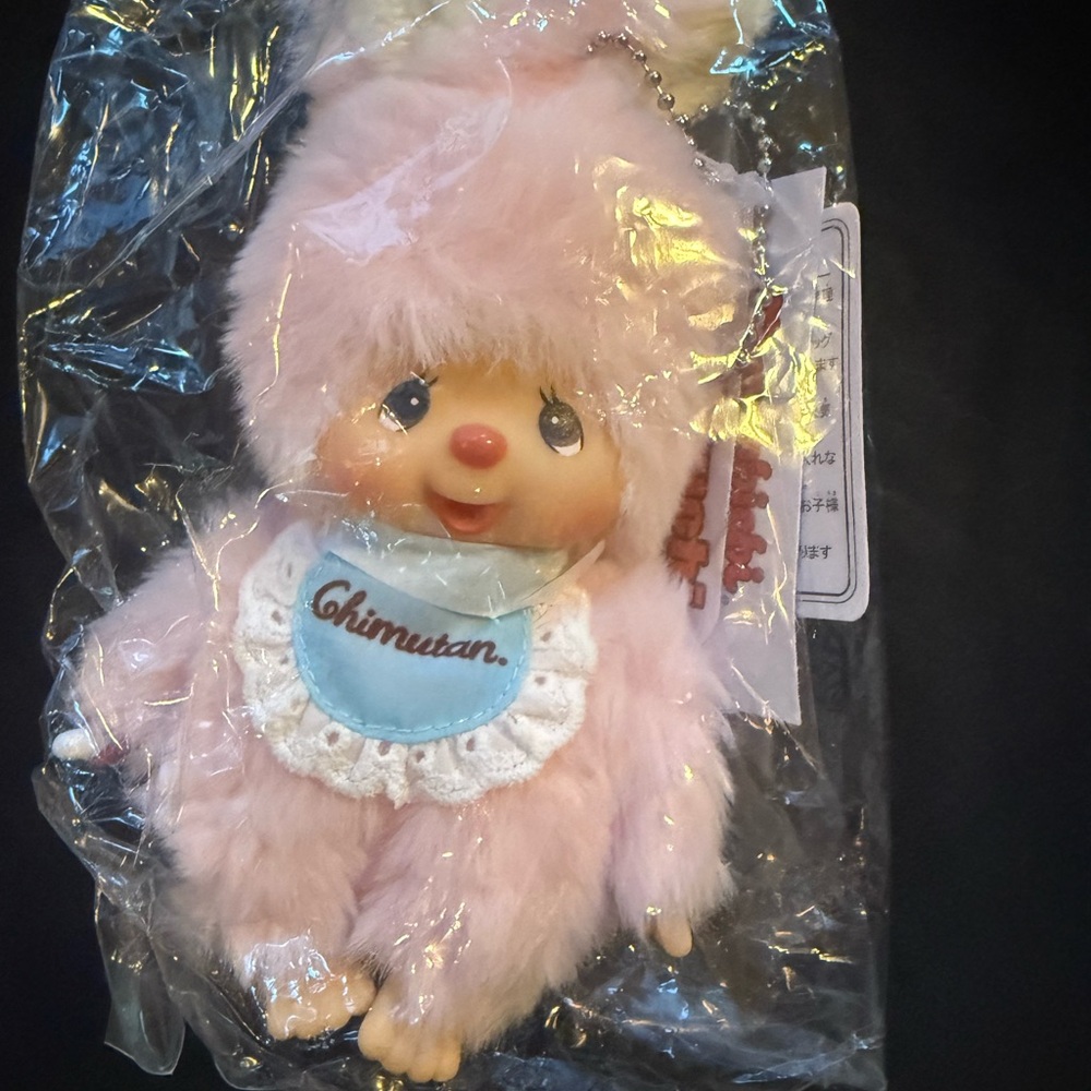 Chimutan Monchhichi New Pink Plush Keychain
